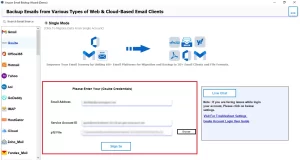 Select Google Workspace and enter the login credentials.