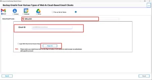 Choose Office 365 and  enter credentials, and Sign in.