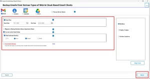 Apply the filters and click next.
