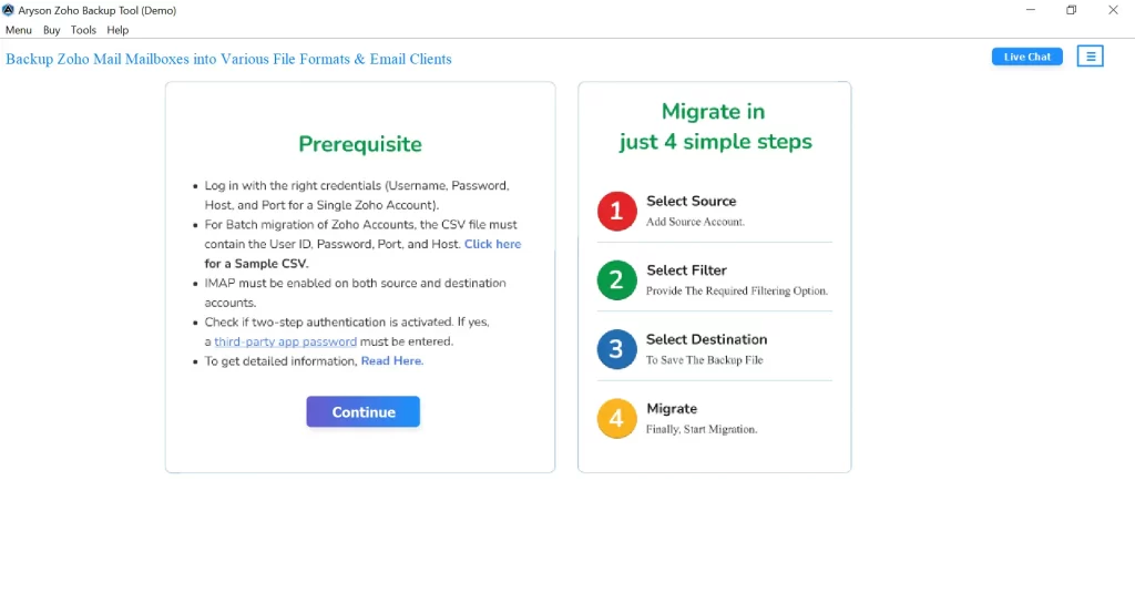 Download and install Zpho Mail backup tool