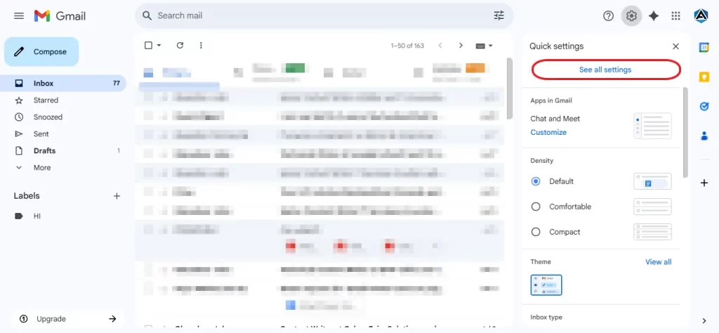 select see all settings
