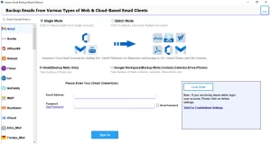 Launch the Email Backup Wizard tool.