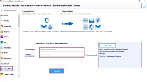Select Zoho Mail and enter your Zoho Mail login credentials.