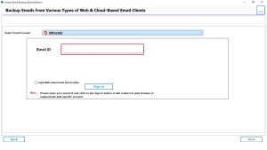 Enter the credentials of Office 365 and log in.