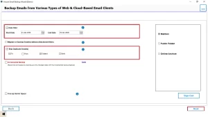 Apply the advanced features and click Next.