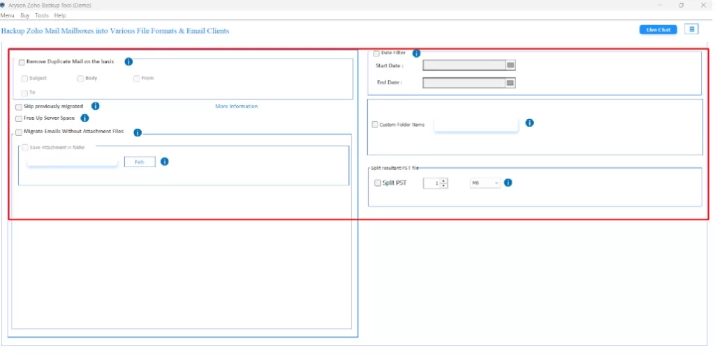 Select features