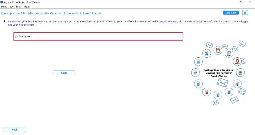 Login with Gmail ID and password