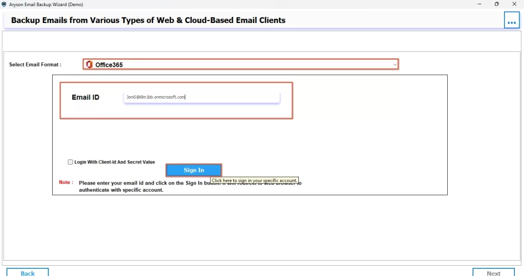 Select Office 365.