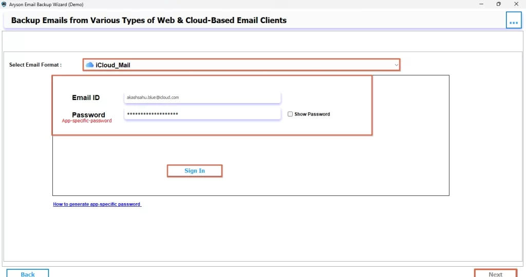 select the iCloud and hit the Sign In