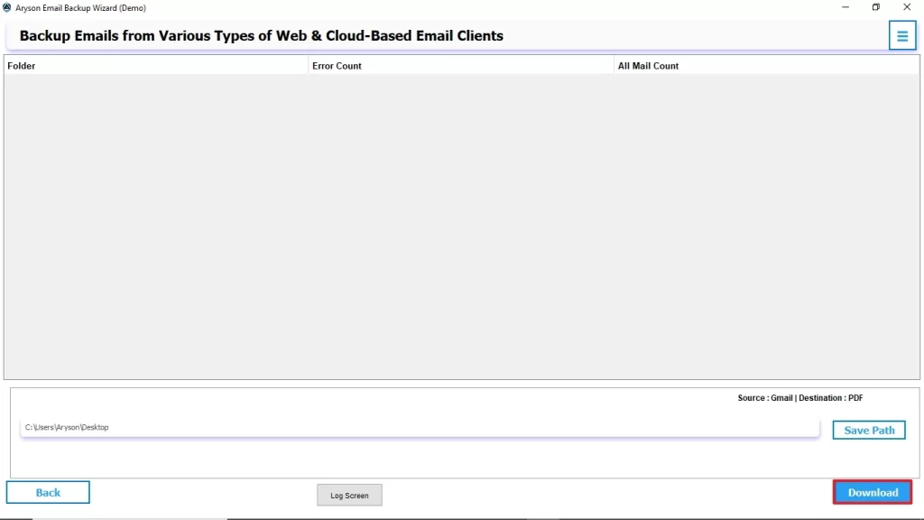 Pick a destination path and click Start Migration.