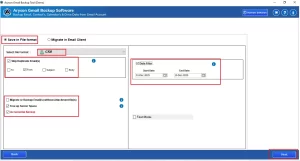 Choose Save as a file and CSV and click Next.