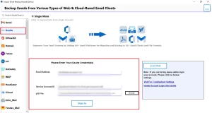 Select Google Workspace and enter the login credentials.