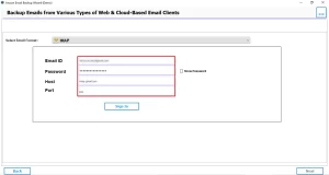 Enter the credentials.