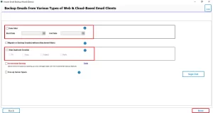 Apply the advanced features and click Next.