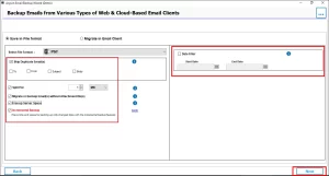 Apply date filters and click Next.