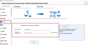 Enter the Yahoo Mail login credentials.