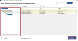 Preview the MBOX files and proceed.