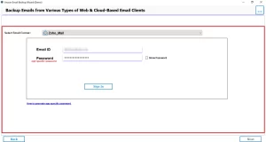 Select Zoho Mail and enter the login credentials.