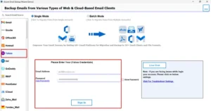 Sign in using your Yahoo Mail account details.