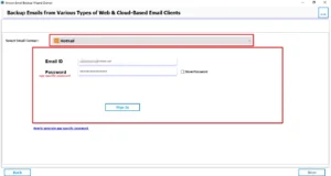 Select Hotmail and enter your Hotmail account details.