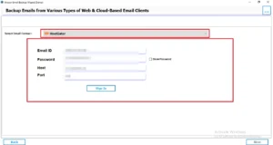 select HostGator and enter the credentials.