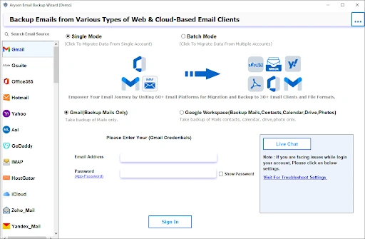 install & launch the Yahoo Mail Backup Tool